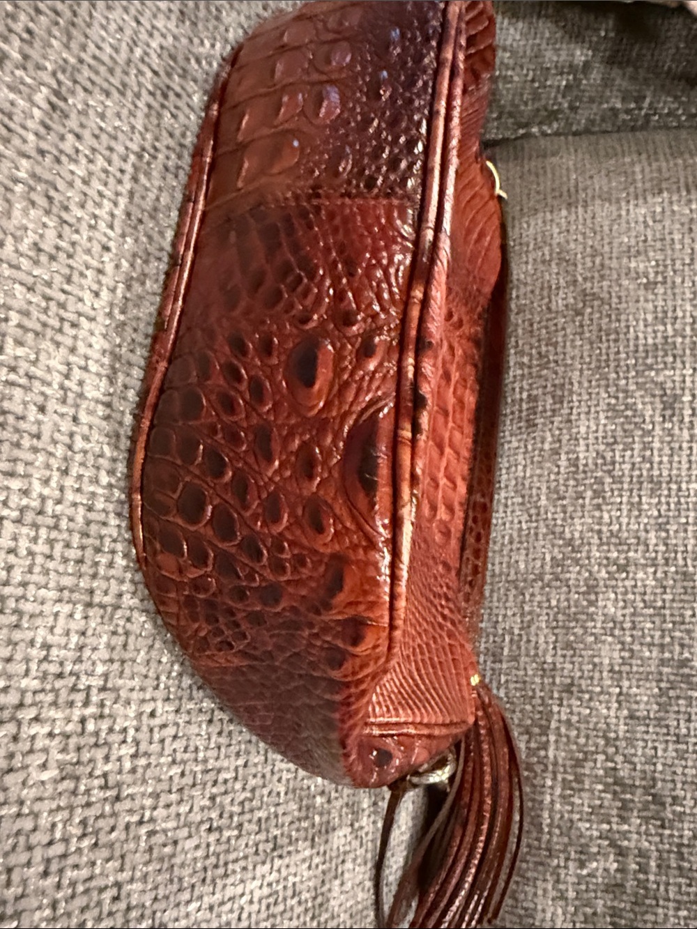 Brahmin Brown Croc-Embossed Leather Crossbody with Tassel - Picture 5 of 11